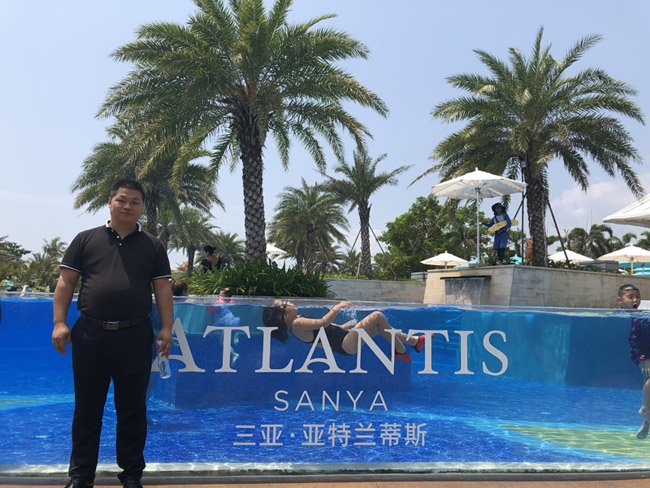 三亞海棠灣亞特蘭蒂斯酒店亞克力無邊界泳池一，瑞地格樂亞克力游泳池