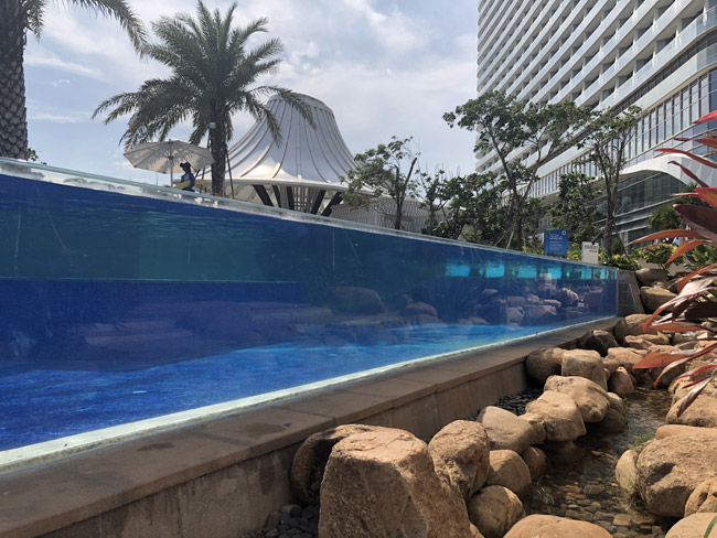 三亞海棠灣亞特蘭蒂斯酒店亞克力無邊界泳池二，瑞地格樂亞克力游泳池